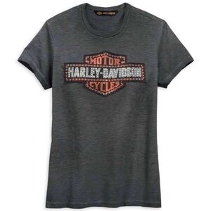 Authentic women's Harley Davidson studded motorcycle tee Size small